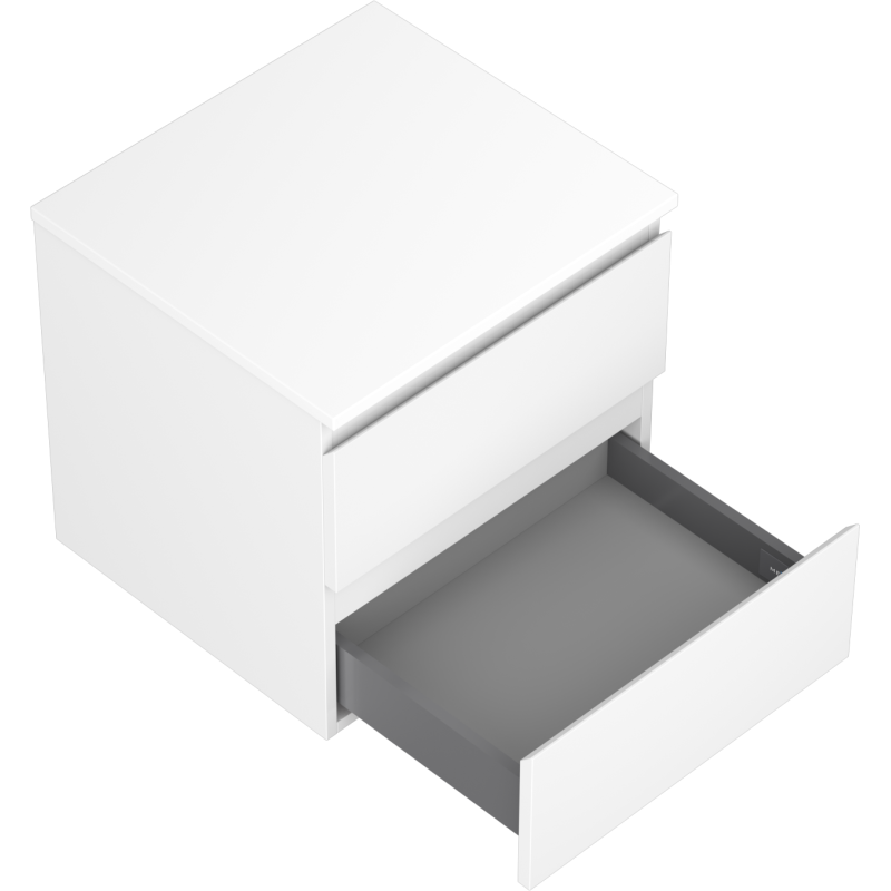 Mexen Orio kúpeľňová skrinka pod umývadlo 50 cm s doskou, 2 zásuvky, biela matná - 91A10-05047-2-BFFC01