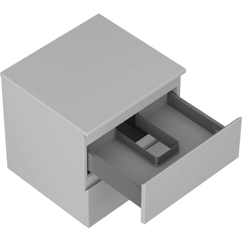 Mexen Orio kúpeľňová skrinka pod umývadlo 50 cm s doskou, 2 zásuvky, sivá matná - 91A10-05047-2-BFFC62