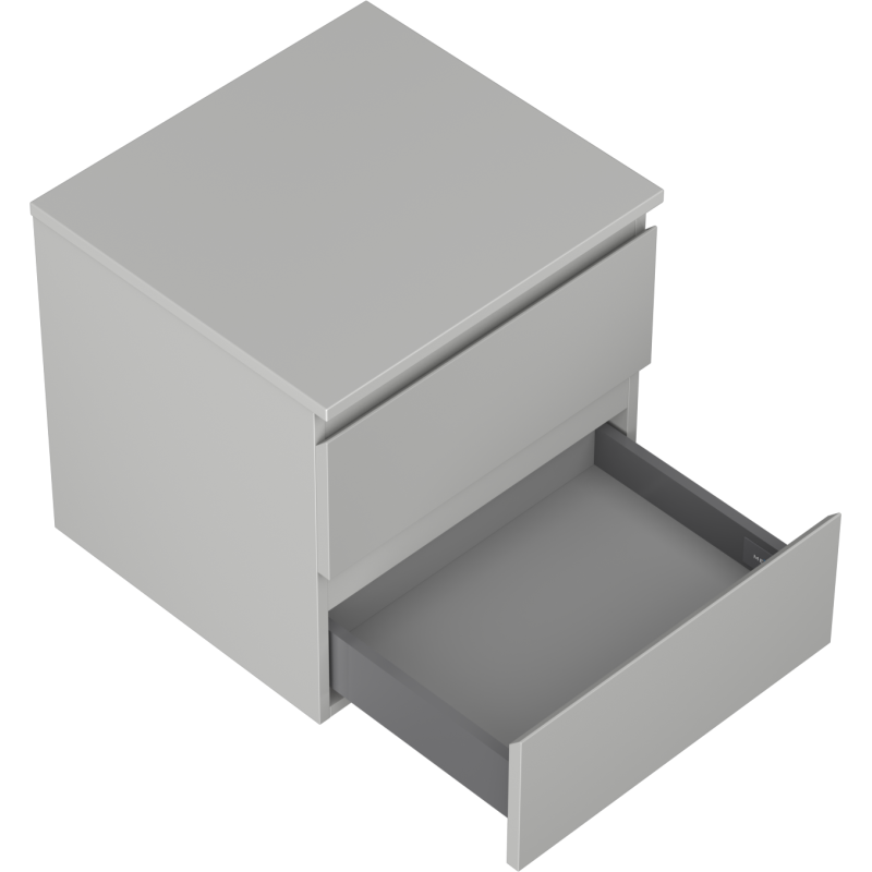 Mexen Orio kúpeľňová skrinka pod umývadlo 50 cm s doskou, 2 zásuvky, sivá matná - 91A10-05047-2-BFFC62