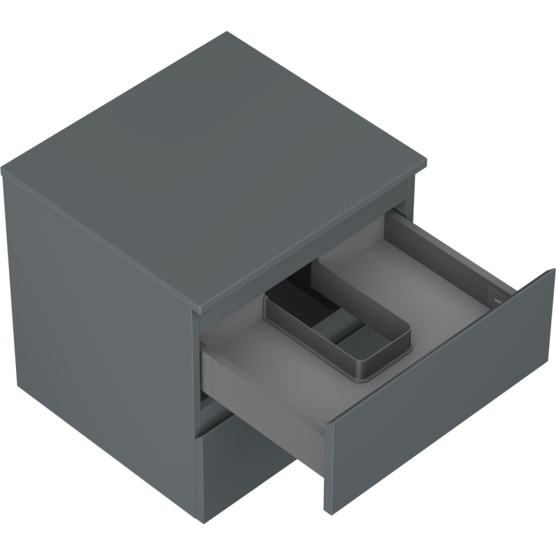 Mexen Orio kúpeľňová skrinka pod umývadlo 50 cm s doskou, 2 zásuvky, grafit mat - 91A10-05047-2-BFFC66