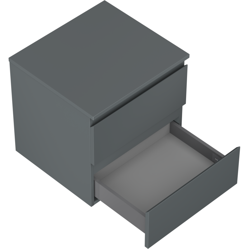 Mexen Orio kúpeľňová skrinka pod umývadlo 50 cm s doskou, 2 zásuvky, grafit mat - 91A10-05047-2-BFFC66