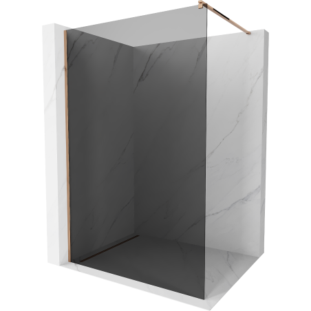 Mexen Kioto sprchová stena Walk-in 90 x 200 cm, grafit 8 mm, ružové zlato - 800-090-101-60-40
