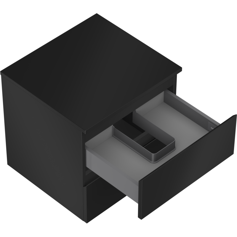 Mexen Orio kúpeľňová skrinka pod umývadlo 50 cm s doskou, 2 zásuvky, čierna matná - 91A10-05047-2-BFFC71