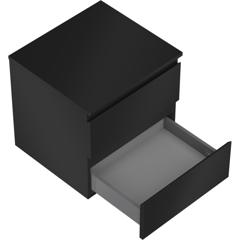 Mexen Orio kúpeľňová skrinka pod umývadlo 50 cm s doskou, 2 zásuvky, čierna matná - 91A10-05047-2-BFFC71