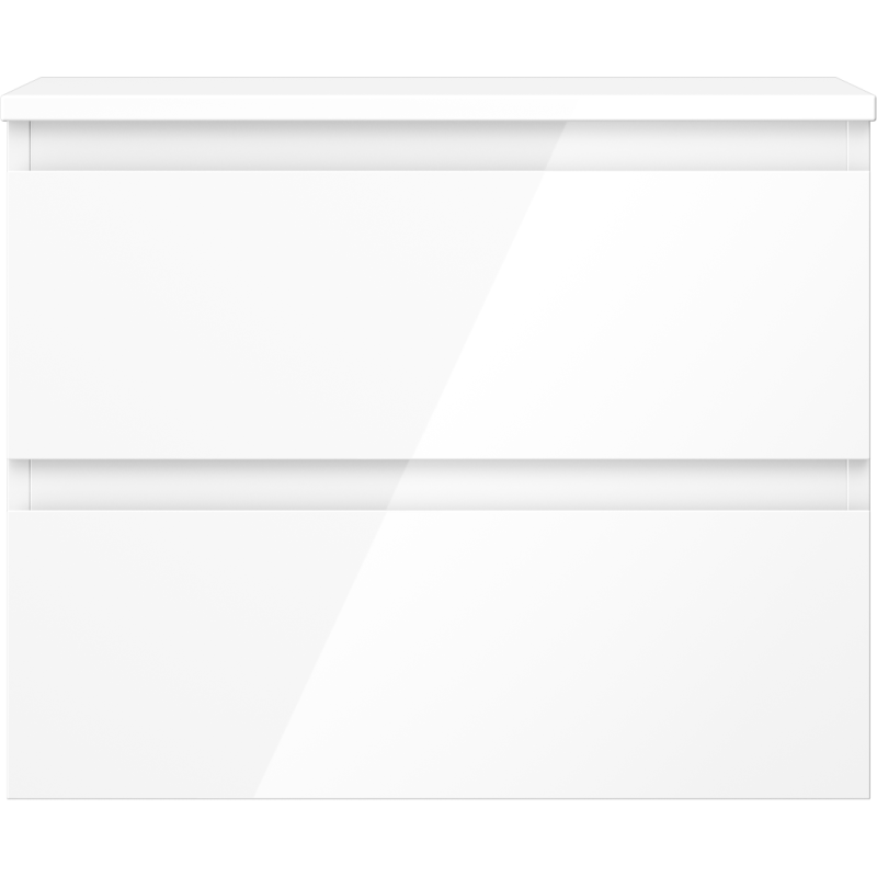 Mexen Orio kúpeľňová skrinka pod umývadlo 60 cm s doskou, 2 zásuvky, biely lesk - 91A10-06047-2-BFFC00