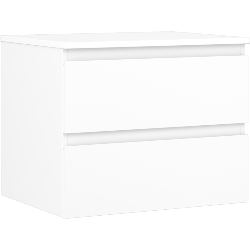 Mexen Orio kúpeľňová skrinka pod umývadlo 60 cm s doskou, 2 zásuvky, biela matná - 91A10-06047-2-BFFC01