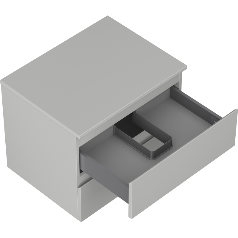 Mexen Orio kúpeľňová skrinka pod umývadlo 60 cm s doskou, 2 zásuvky, sivá matná - 91A10-06047-2-BFFC62