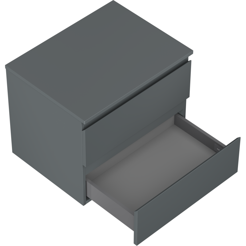 Mexen Orio kúpeľňová skrinka pod umývadlo 60 cm s pracovnou doskou, 2 zásuvky, matná grafitová - 91A10-06047-2-BFFC66