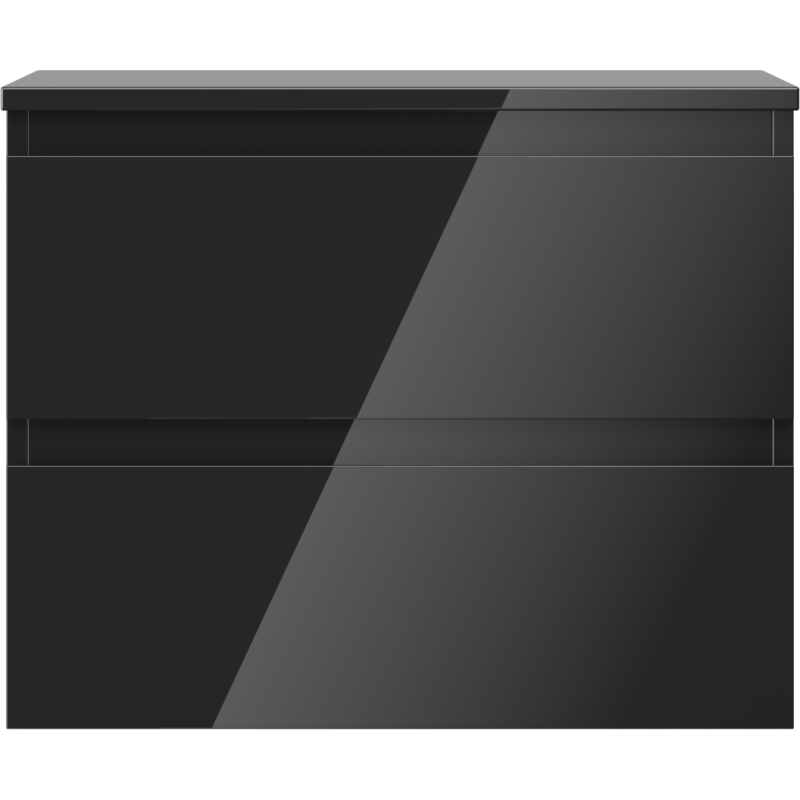 Mexen Orio kúpeľňová skrinka pod umývadlo 60 cm s doskou, 2 zásuvky, čierny lesk - 91A10-06047-2-BFFC70