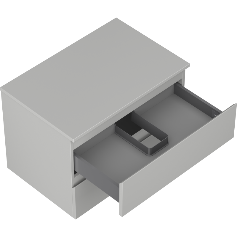 Mexen Orio kúpeľňová skrinka pod umývadlo 70 cm s doskou, 2 zásuvky, šedá mat - 91A10-07047-2-BFFC62