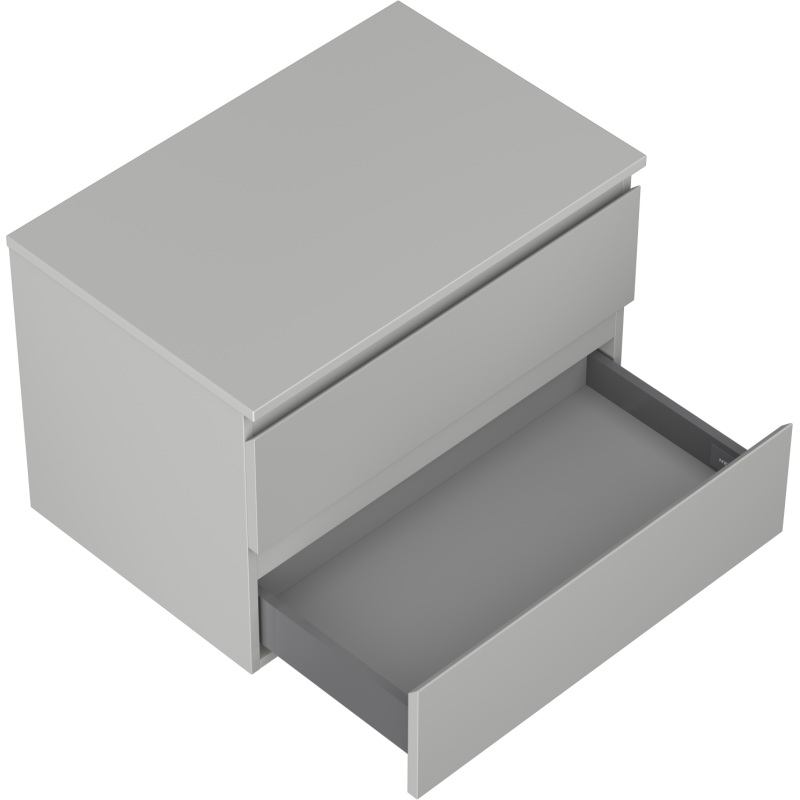 Mexen Orio kúpeľňová skrinka pod umývadlo 70 cm s doskou, 2 zásuvky, šedá mat - 91A10-07047-2-BFFC62