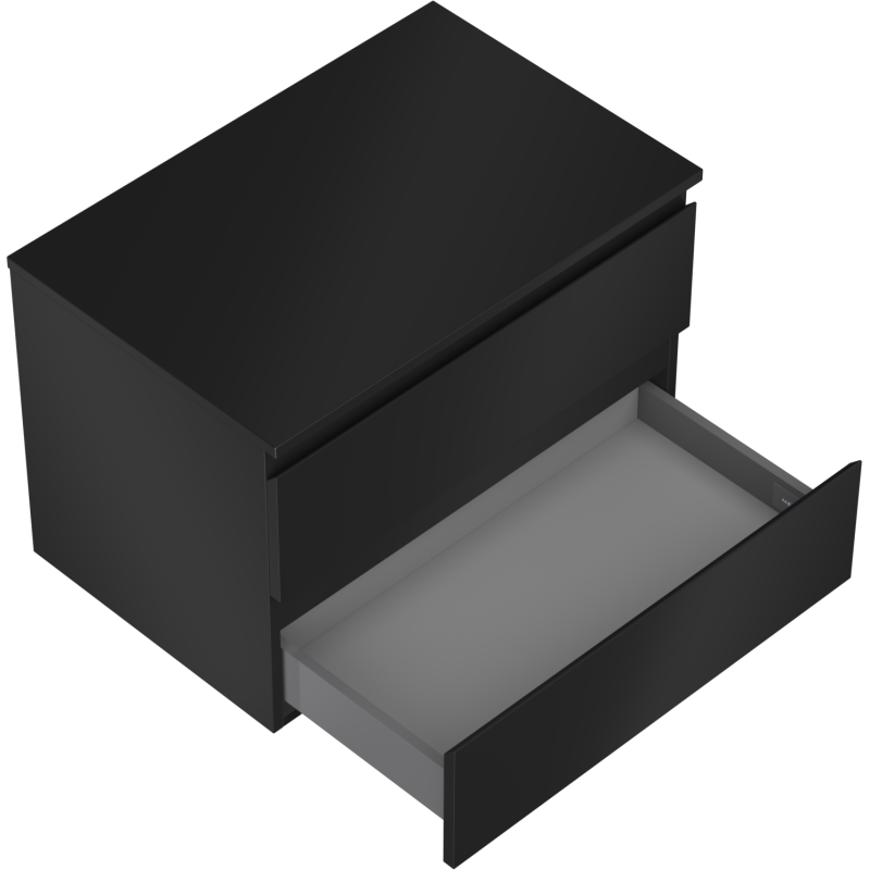 Mexen Orio kúpeľňová skrinka pod umývadlo 70 cm s doskou, 2 zásuvky, čierny mat - 91A10-07047-2-BFFC71