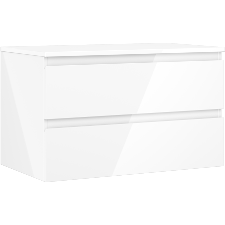 Mexen Orio kúpeľňová skrinka pod umývadlo 80 cm s doskou, 2 zásuvky, biela lesklá - 91A10-08047-2-BFFC00