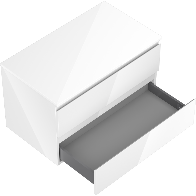 Mexen Orio kúpeľňová skrinka pod umývadlo 80 cm s doskou, 2 zásuvky, biela lesklá - 91A10-08047-2-BFFC00