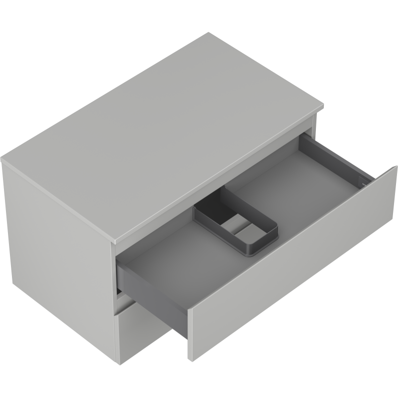 Mexen Orio kúpeľňová skrinka pod umývadlo 80 cm s doskou, 2 zásuvky, sivá matná - 91A10-08047-2-BFFC62