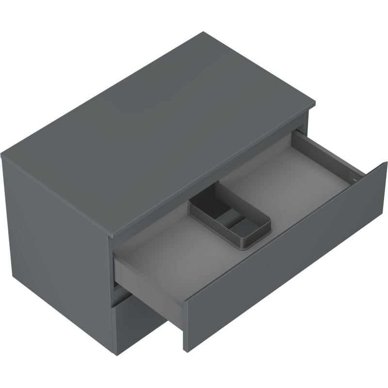 Mexen Orio kúpeľňová skrinka pod umývadlo 80 cm s doskou, 2 zásuvky, grafit mat - 91A10-08047-2-BFFC66