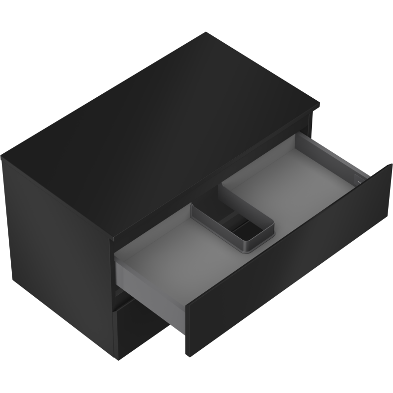 Mexen Orio kúpeľňová skrinka pod umývadlo 80 cm s doskou, 2 zásuvky, čierna matná - 91A10-08047-2-BFFC71