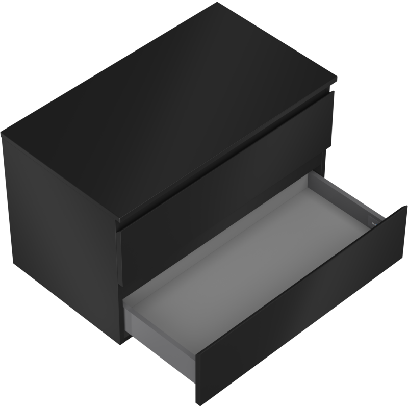 Mexen Orio kúpeľňová skrinka pod umývadlo 80 cm s doskou, 2 zásuvky, čierna matná - 91A10-08047-2-BFFC71