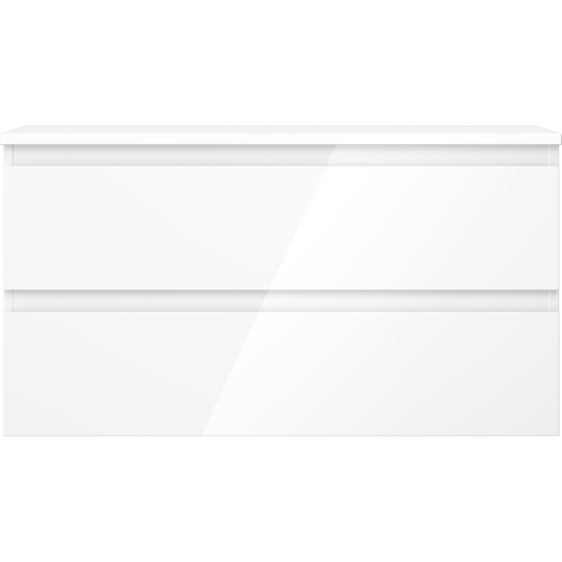 Mexen Orio kúpeľňová skrinka pod umývadlo 90 cm s doskou, 2 zásuvky, biely lesk - 91A10-09047-2-BFFC00