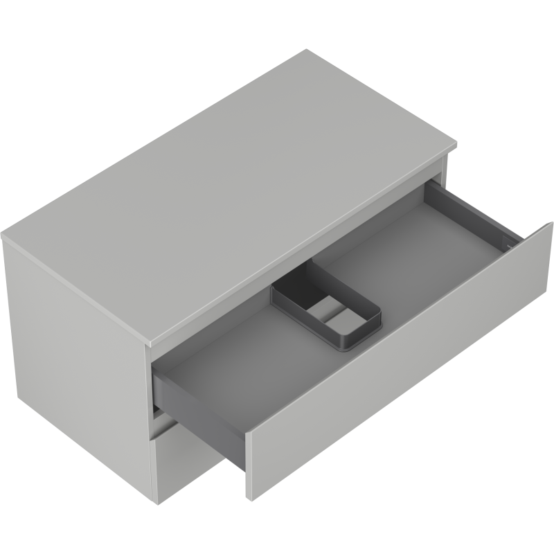 Mexen Orio kúpeľňová skrinka pod umývadlo 90 cm s doskou, 2 zásuvky, sivá matná - 91A10-09047-2-BFFC62