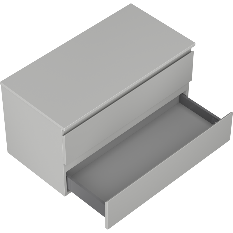 Mexen Orio kúpeľňová skrinka pod umývadlo 90 cm s doskou, 2 zásuvky, sivá matná - 91A10-09047-2-BFFC62