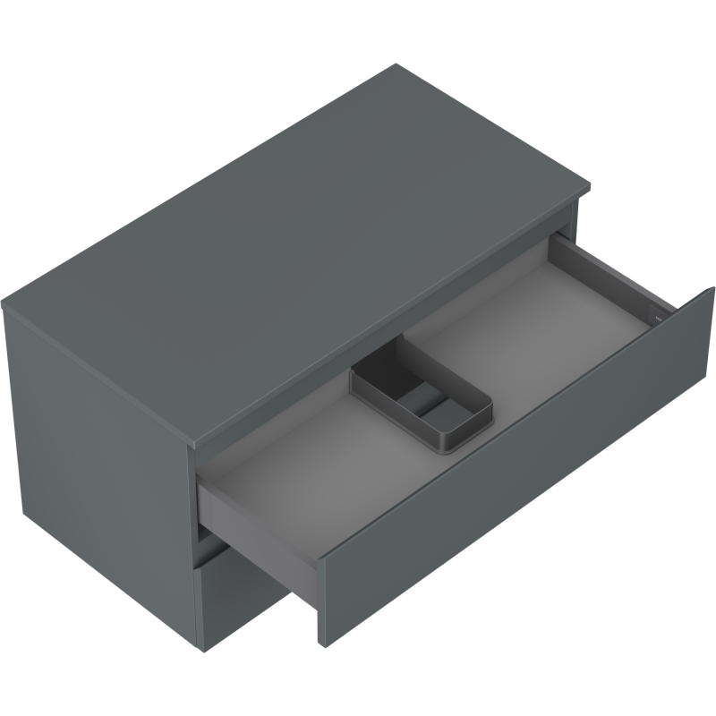 Mexen Orio kúpeľňová skrinka pod umývadlo 90 cm s doskou, 2 zásuvky, matná grafit - 91A10-09047-2-BFFC66