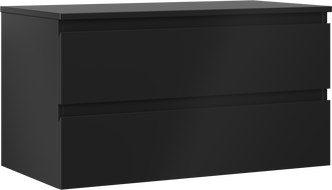 Mexen Orio kúpeľňová skrinka pod umývadlo 90 cm s doskou, 2 zásuvky, čierna matná - 91A10-09047-2-BFFC71