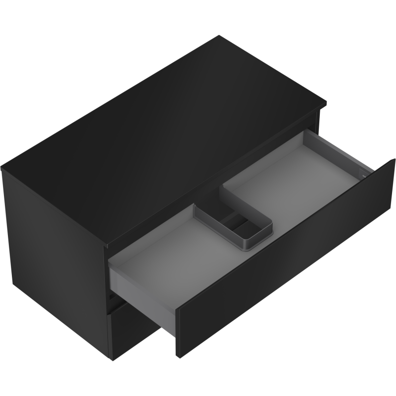 Mexen Orio kúpeľňová skrinka pod umývadlo 90 cm s doskou, 2 zásuvky, čierna matná - 91A10-09047-2-BFFC71