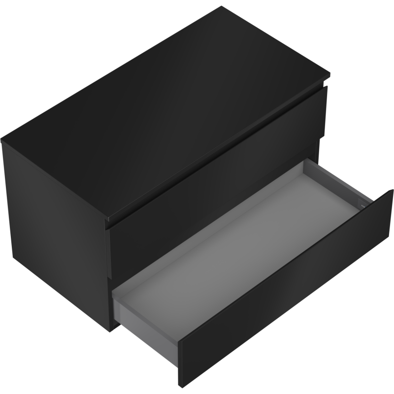 Mexen Orio kúpeľňová skrinka pod umývadlo 90 cm s doskou, 2 zásuvky, čierna matná - 91A10-09047-2-BFFC71