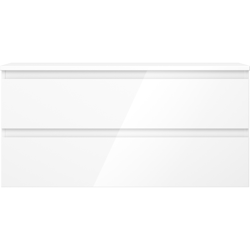 Mexen Orio kúpeľňová skrinka pod umývadlo 100 cm s doskou, 2 zásuvky, biely lesk - 91A10-10047-2-BFFC00