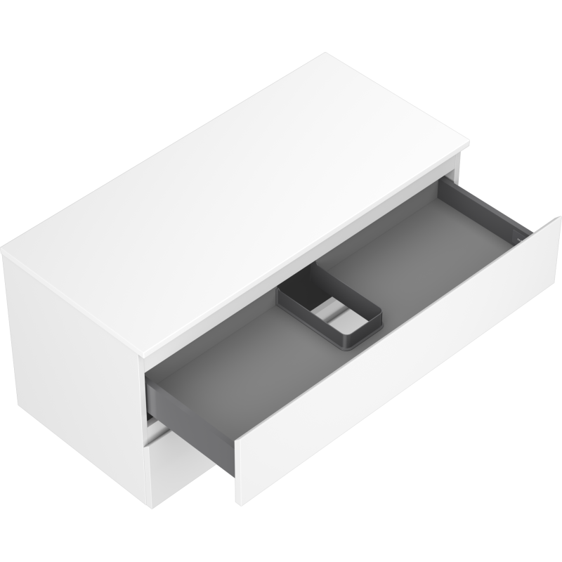 Mexen Orio kúpeľňová skrinka pod umývadlo 100 cm s doskou, 2 zásuvky, biela matná - 91A10-10047-2-BFFC01