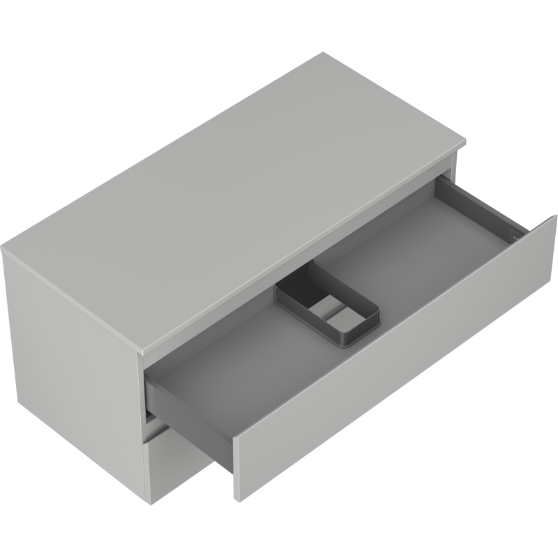 Mexen Orio kúpeľňová skrinka pod umývadlo 100 cm s doskou, 2 zásuvky, sivá matná - 91A10-10047-2-BFFC62