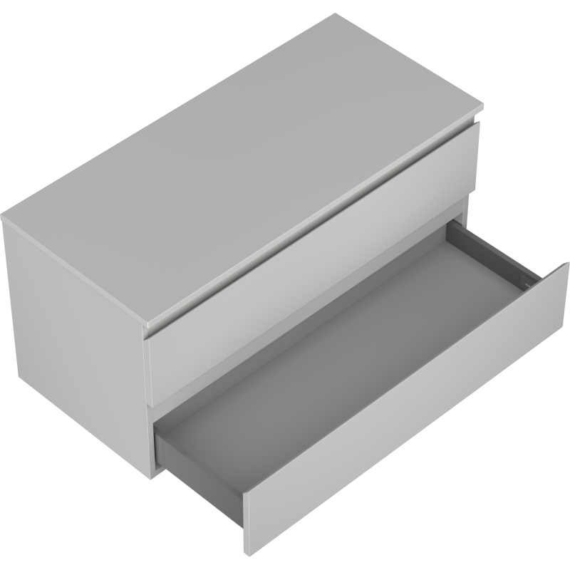 Mexen Orio kúpeľňová skrinka pod umývadlo 100 cm s doskou, 2 zásuvky, sivá matná - 91A10-10047-2-BFFC62