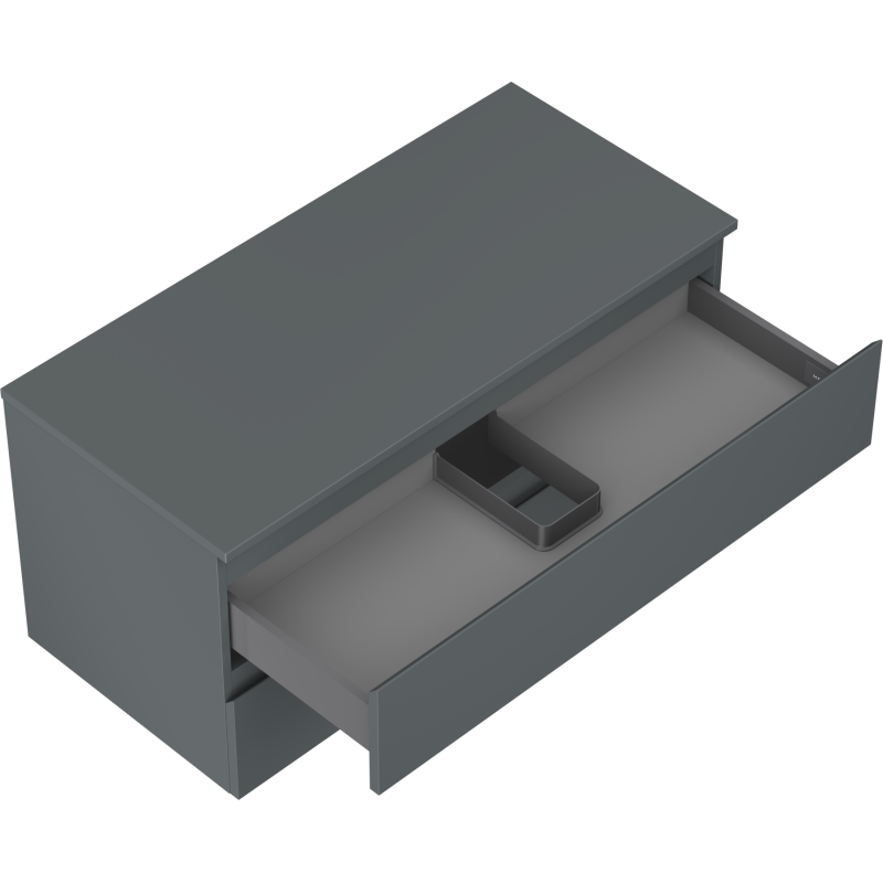 Mexen Orio kúpeľňová skrinka pod umývadlo 100 cm s doskou, 2 zásuvky, grafit mat - 91A10-10047-2-BFFC66