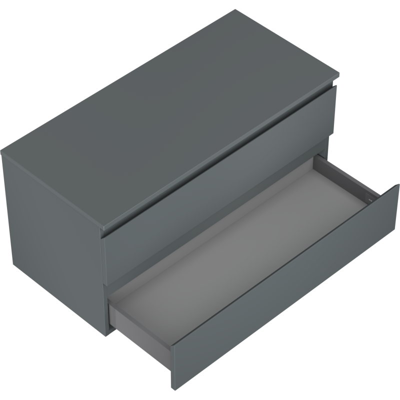 Mexen Orio kúpeľňová skrinka pod umývadlo 100 cm s doskou, 2 zásuvky, grafit mat - 91A10-10047-2-BFFC66