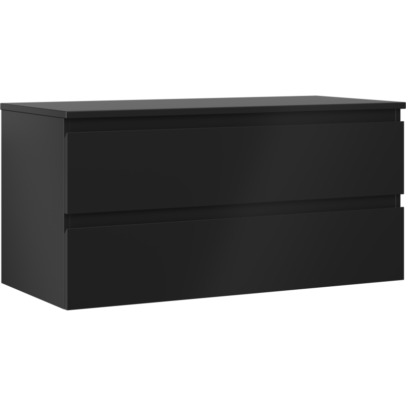 Mexen Orio kúpeľňová skrinka pod umývadlo 100 cm s doskou, 2 zásuvky, čierna matná - 91A10-10047-2-BFFC71