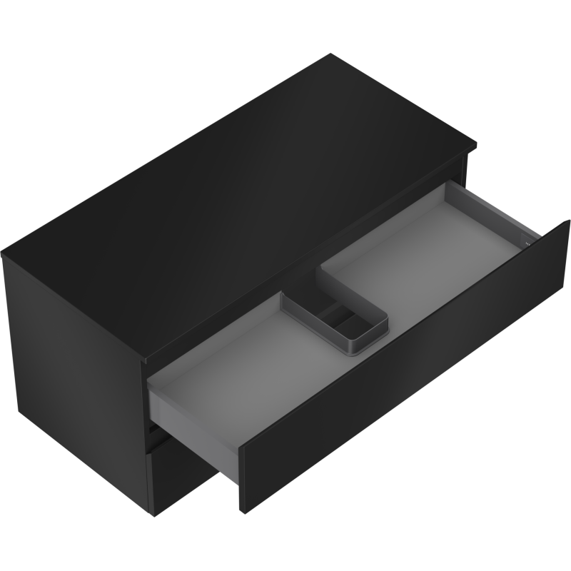 Mexen Orio kúpeľňová skrinka pod umývadlo 100 cm s doskou, 2 zásuvky, čierna matná - 91A10-10047-2-BFFC71