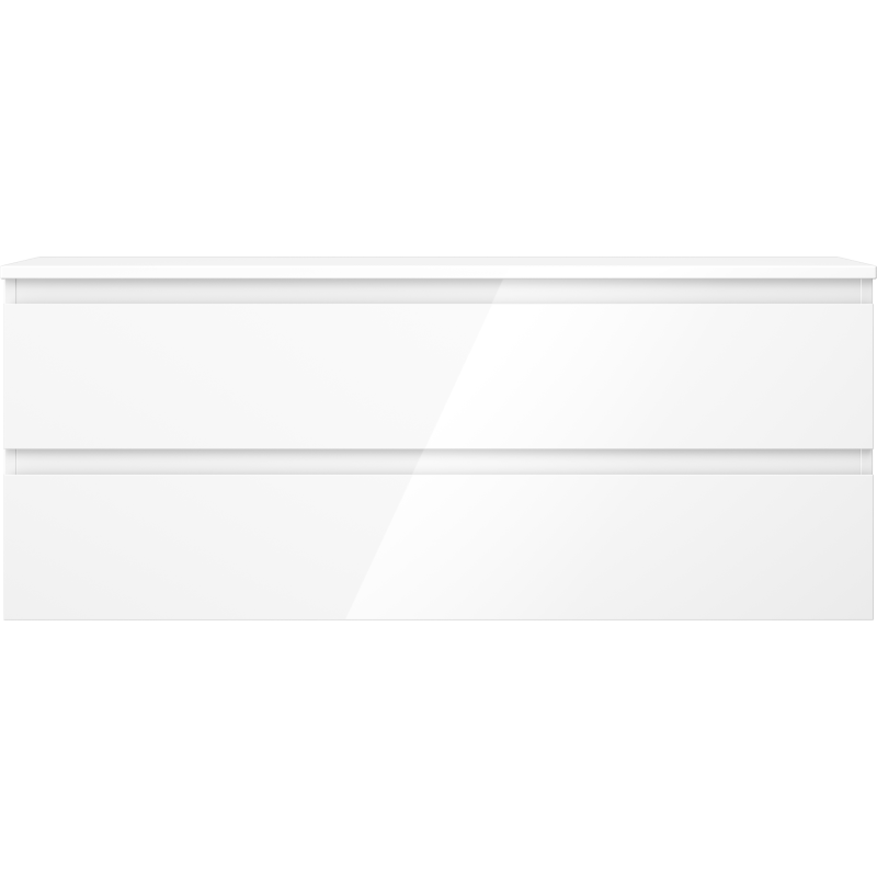 Mexen Orio kúpeľňová skrinka pod umývadlo 120 cm s doskou, 2 zásuvky, biely lesk - 91A10-12047-2-BFFC00