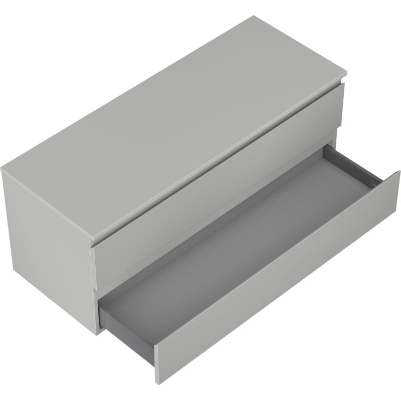 Mexen Orio kúpeľňová skrinka pod umývadlo 120 cm s doskou, 2 zásuvky, sivá matná - 91A10-12047-2-BFFC62