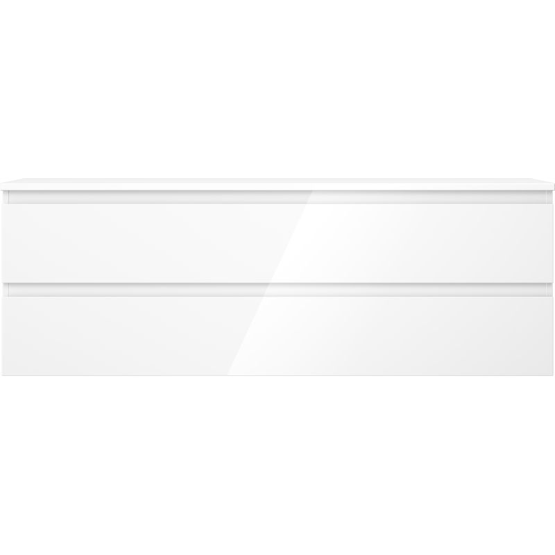 Mexen Orio kúpeľňová skrinka pod umývadlo 140 cm s doskou, 2 zásuvky, biela lesk - 91A10-14047-2-BFFC00