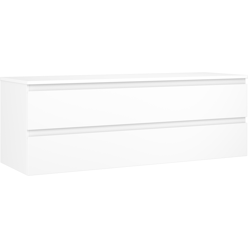 Mexen Orio kúpeľňová skrinka pod umývadlo 140 cm s doskou, 2 zásuvky, biela matná - 91A10-14047-2-BFFC01