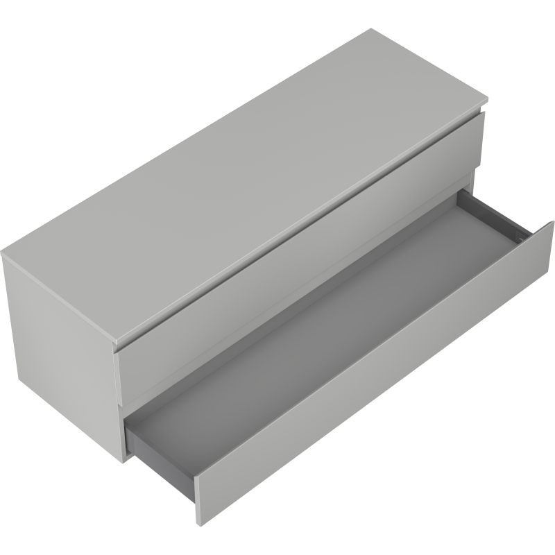 Mexen Orio kúpeľňová skrinka pod umývadlo 140 cm s doskou, 2 zásuvky, sivá matná - 91A10-14047-2-BFFC62