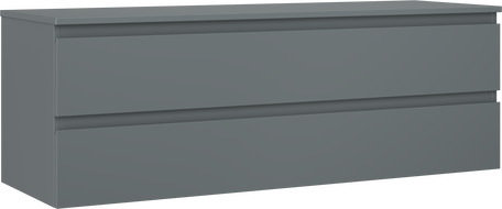 Mexen Orio kúpeľňová skrinka pod umývadlo 140 cm s pracovnou doskou, 2 zásuvky, grafit mat - 91A10-14047-2-BFFC66