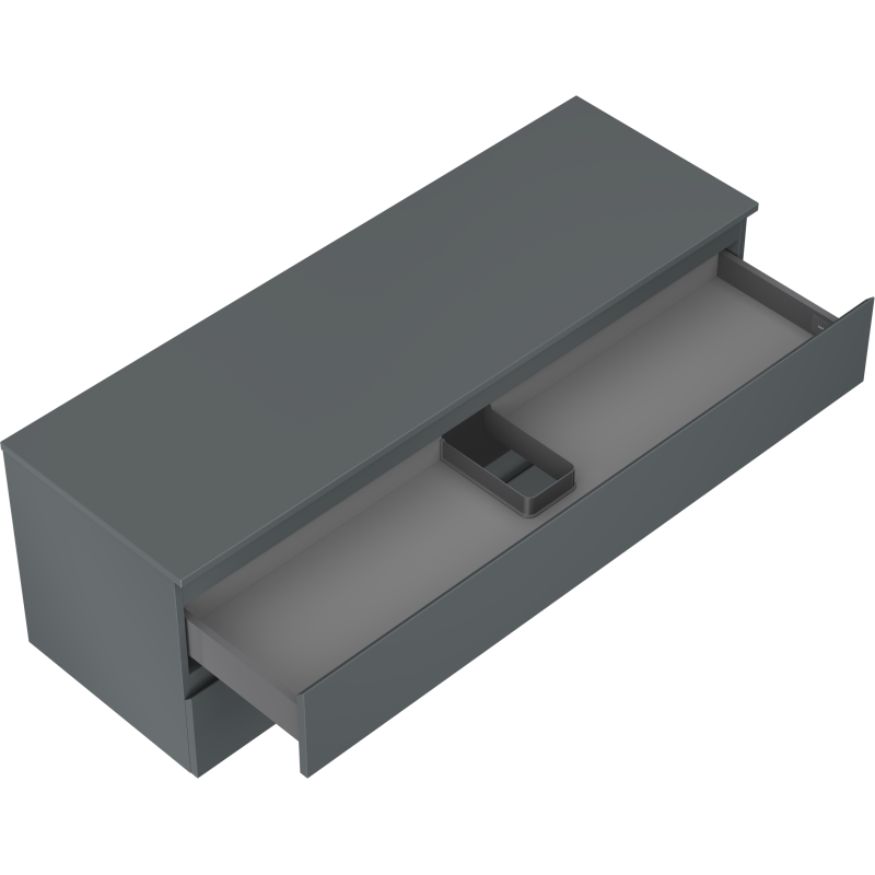 Mexen Orio kúpeľňová skrinka pod umývadlo 140 cm s pracovnou doskou, 2 zásuvky, grafit mat - 91A10-14047-2-BFFC66