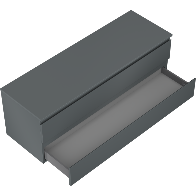 Mexen Orio kúpeľňová skrinka pod umývadlo 140 cm s pracovnou doskou, 2 zásuvky, grafit mat - 91A10-14047-2-BFFC66