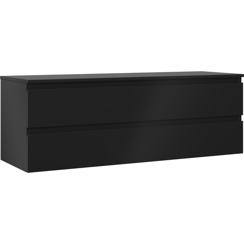 Mexen Orio kúpeľňová skrinka pod umývadlo 140 cm s doskou, 2 zásuvky, čierna matná - 91A10-14047-2-BFFC71