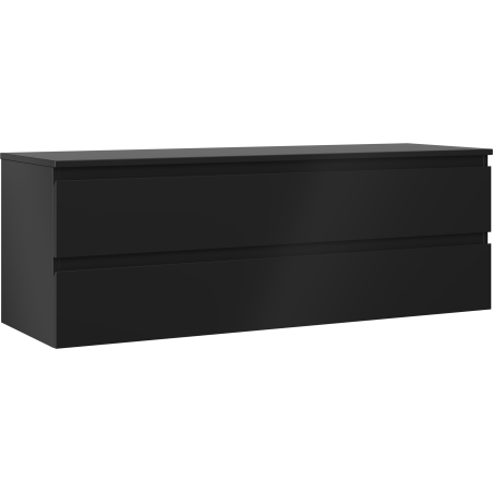 Mexen Orio kúpeľňová skrinka pod umývadlo 140 cm s doskou, 2 zásuvky, čierna matná - 91A10-14047-2-BFFC71
