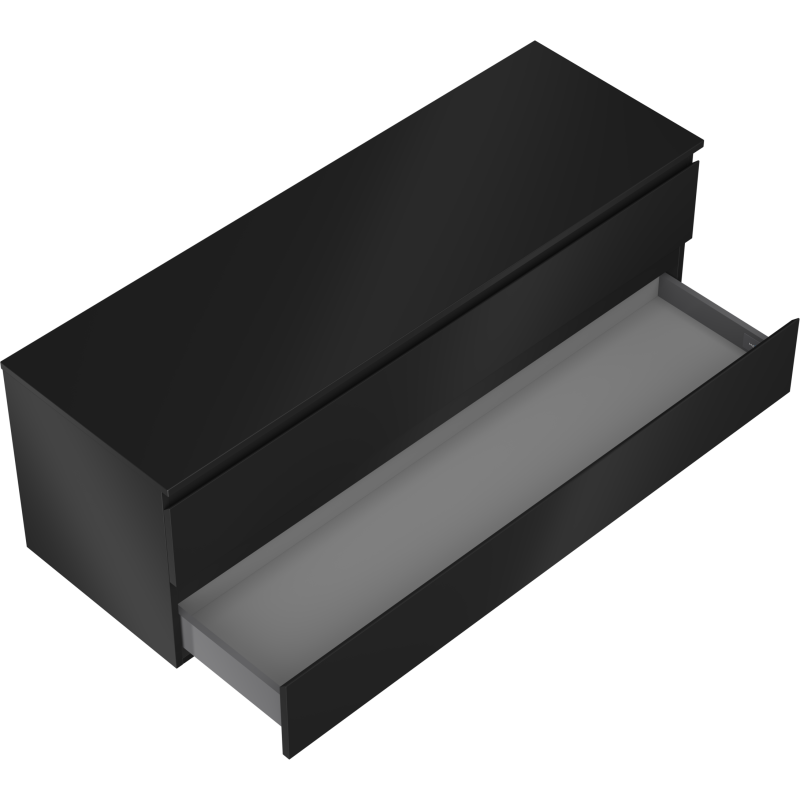 Mexen Orio kúpeľňová skrinka pod umývadlo 140 cm s doskou, 2 zásuvky, čierna matná - 91A10-14047-2-BFFC71