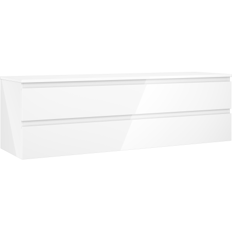 Mexen Orio kúpeľňová skrinka pod umývadlo 160 cm s pracovnou doskou, 2 zásuvky, biely lesk - 91A10-16047-2-BFFC00