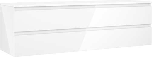 Mexen Orio kúpeľňová skrinka pod umývadlo 160 cm s pracovnou doskou, 2 zásuvky, biely lesk - 91A10-16047-2-BFFC00